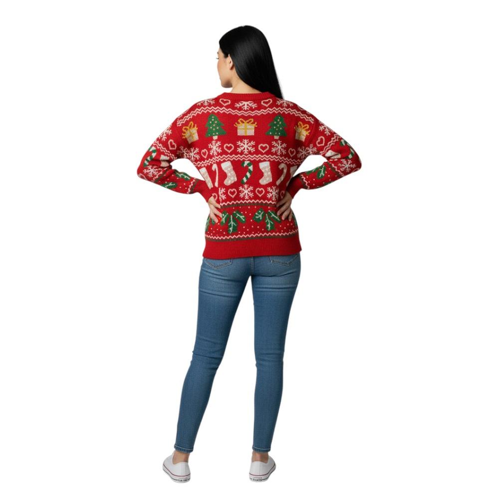 Suéter Navideño Mxstaza Mujer Cerrado Cuello Redondo | DelSol