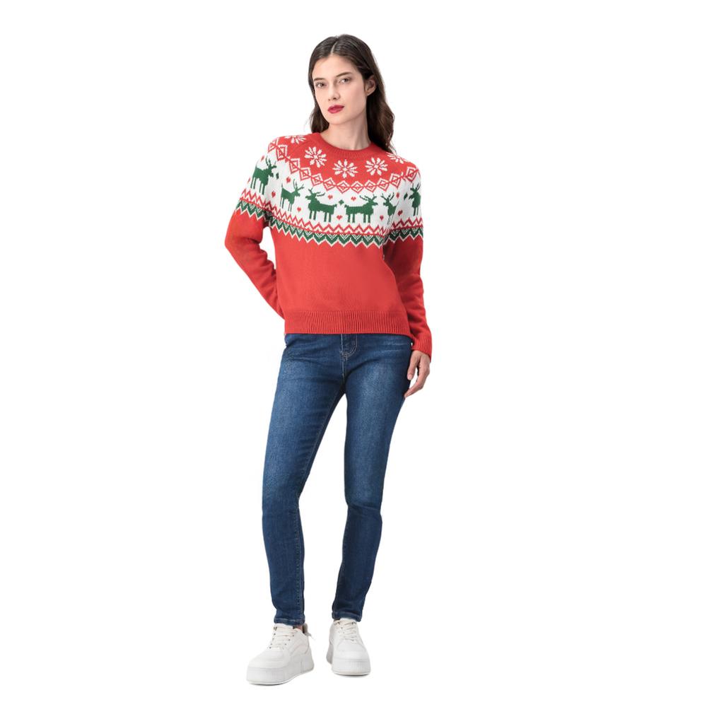Suéter Navideño Mxstaza Mujer Diseño Renos Y Copos | DelSol