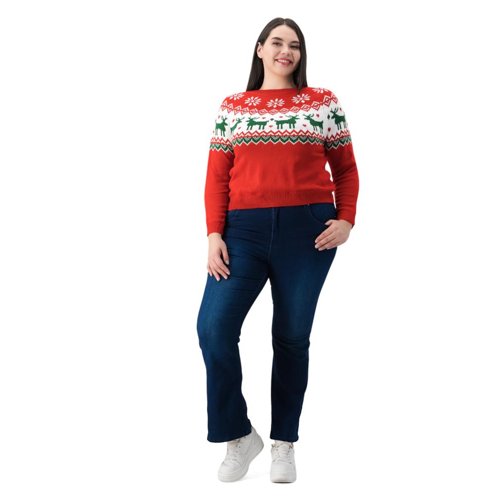 Suéter Navideño Mxstaza Mujer Diseño Renos Y Copos | DelSol