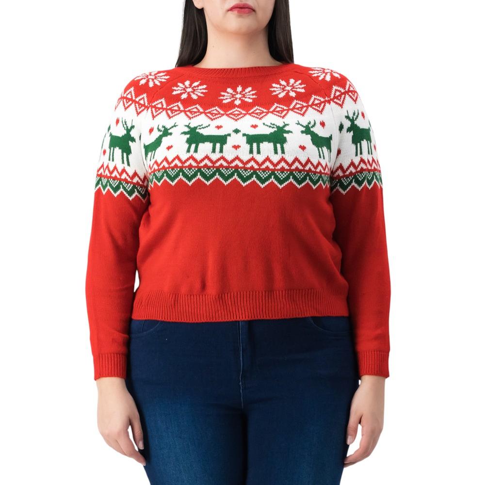 Suéter Navideño Mxstaza Mujer Diseño Renos Y Copos | DelSol